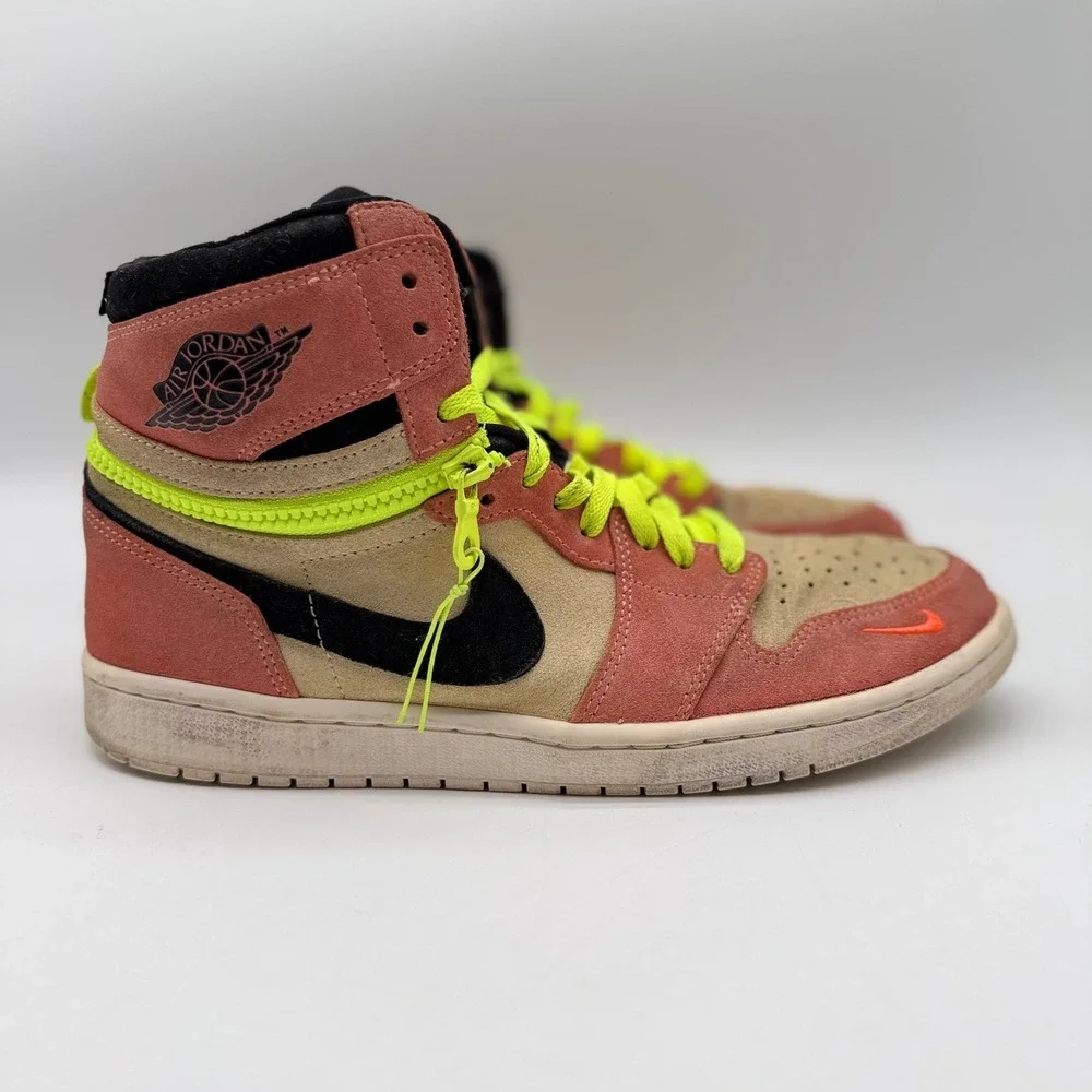 Nike Air Jordan 1 Mens 10 High Switch Peach Neon Yellow CW6576-800